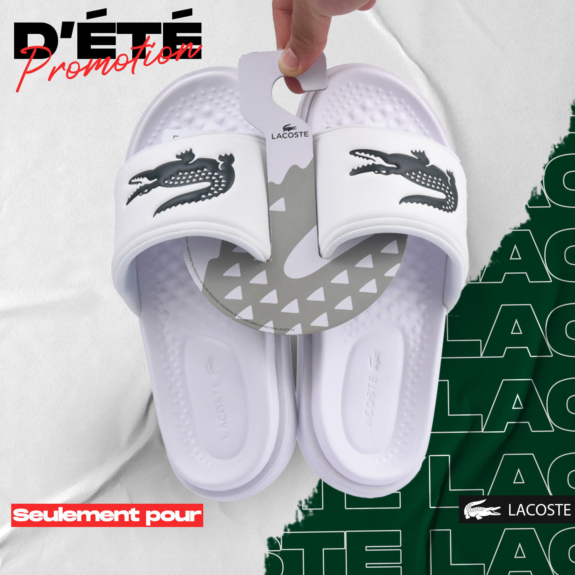 LACOSTE SERVE SLIDE DUAL WHT/BLK